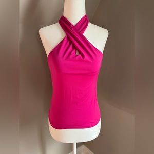 NWT Magenta cross neck top xs
